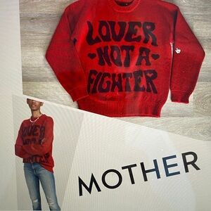 MOTHER Red Sweater with Black Lettering